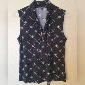 Sleeveless Blouse With Mock Scarf Tie L